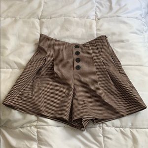 ZARA Gingham Suiting Shorts